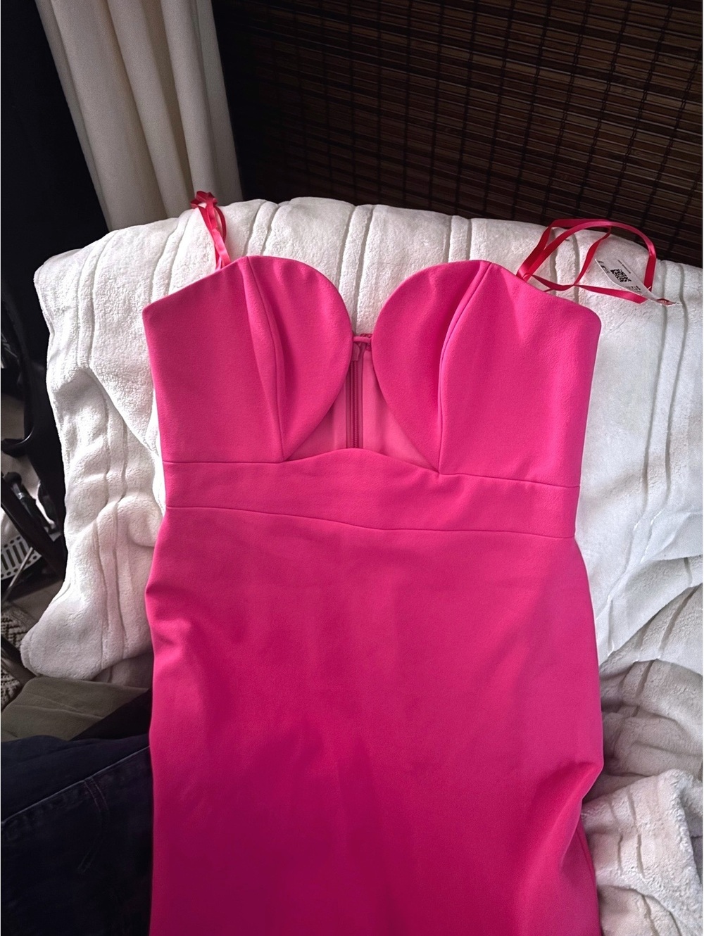 BCBGMAXAZRIA Hot Pink Spaghetti Strap Formal Ball Gown Maxi Dress Size 10 [COPY]